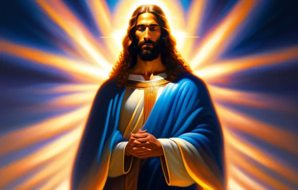 Picture Jesus, Hair, Male, Religion, Jesus Christ, Digital art, AI art, The Art of Artificial Intelligence