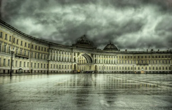 Picture HDR, Peter, Museum, Rain, Saint Petersburg, The Hermitage, Russia, Architecture