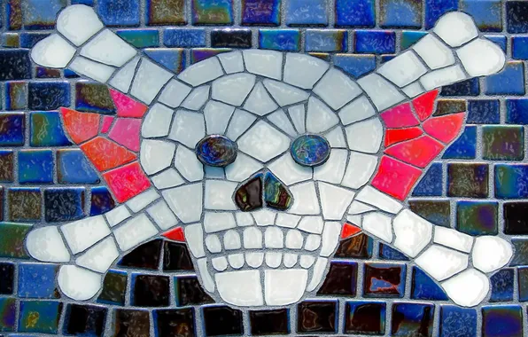 Bones, mosaic, crock