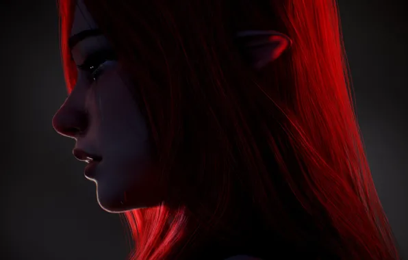Girl, elf, crying