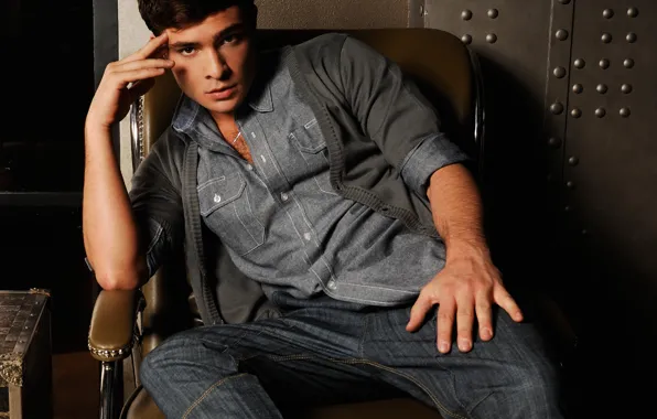 Picture look, pose, actor, brunette, Ed Westwick