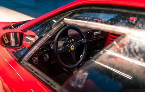 Picture Ferrari, logo, F40, steering wheel, Ferrari F40 LM by Michelotto