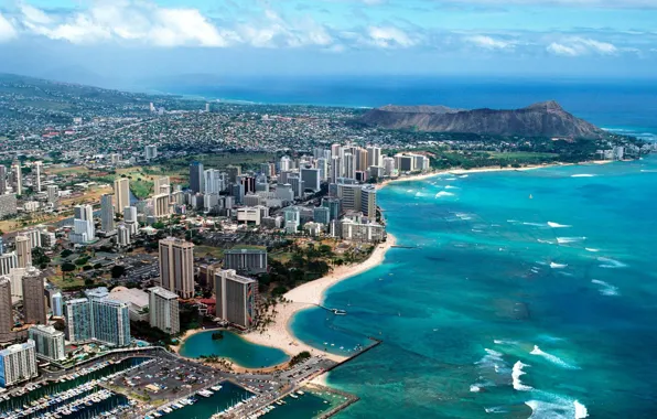 Sea, coast, Hawaii, panorama