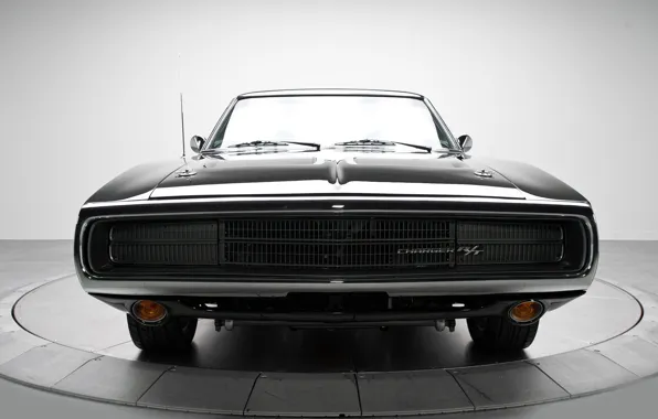 Picture machine, classic, the front, Dodge Charger, black.