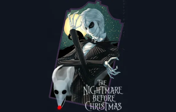 Dog, spirit, frame, art, skeleton, Jack, The nightmare before Christmas, Jack - conqueror of the …