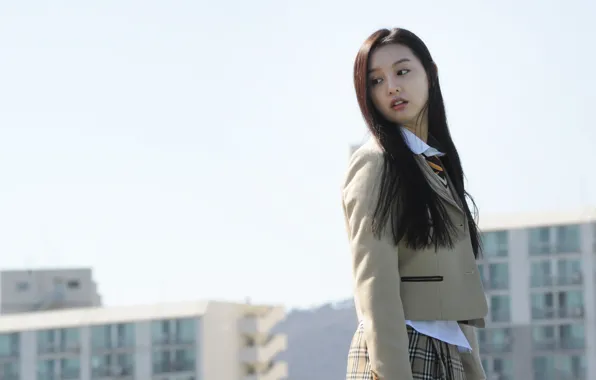 Girl, Asian, Streets, Beauty, Background, Actress, School, Uniform