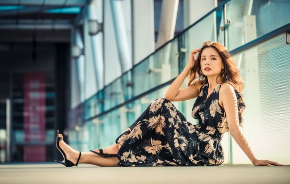 Picture girl, the city, background