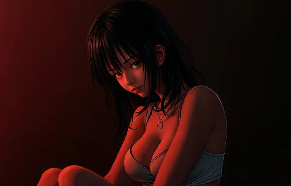 Girl, solo, long-hair