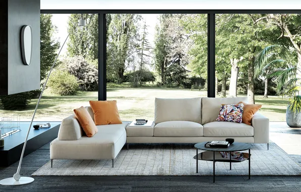 Design, style, Villa, interior, pillow, fireplace, sofa, living room