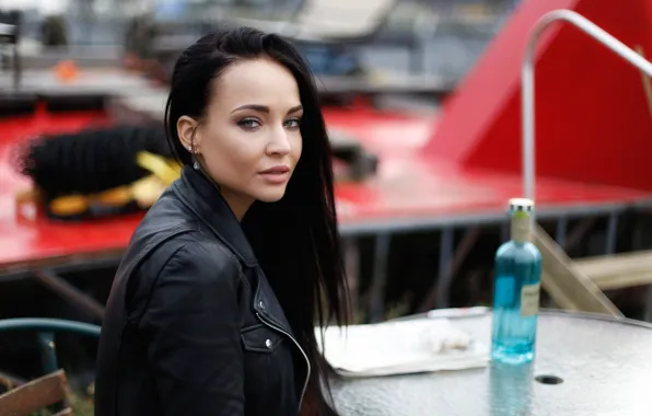 Picture look, black, portrait, makeup, brunette, jacket, hairstyle, beautiful