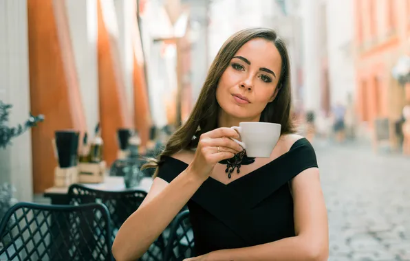 Picture girl, long hair, dress, young, beautiful, sweet, posing, adorable