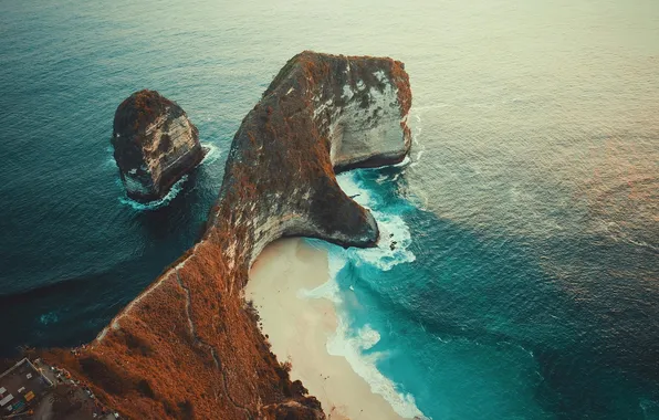 Picture waves, beach, sea, landscape, nature, blue, water, sunlight