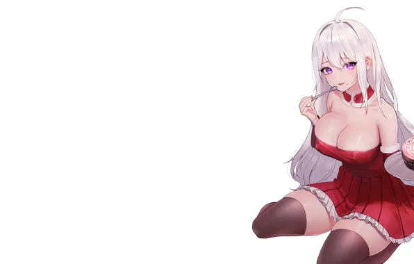 Picture girl, sexy, cleavage, dress, anime, pretty, Pocky