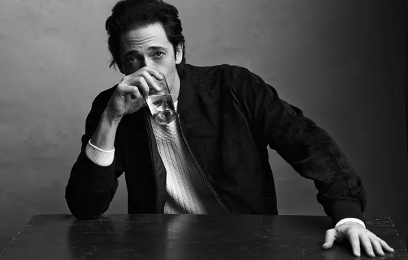 Picture photographer, actor, black and white, photoshoot, Adrien Brody, Adrian Brody, The Journal, Mr.Porter