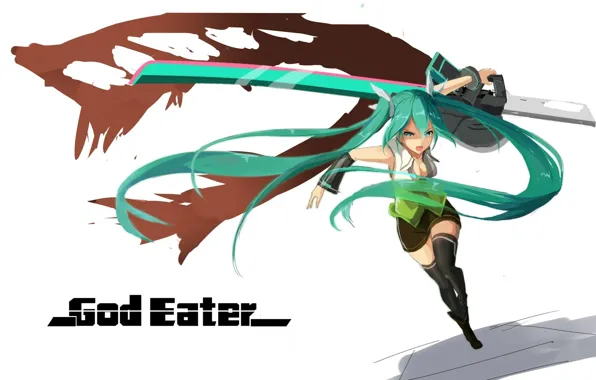 Music, girl, sword, blood, game, Hatsune Miku, Vocaloid, soldier