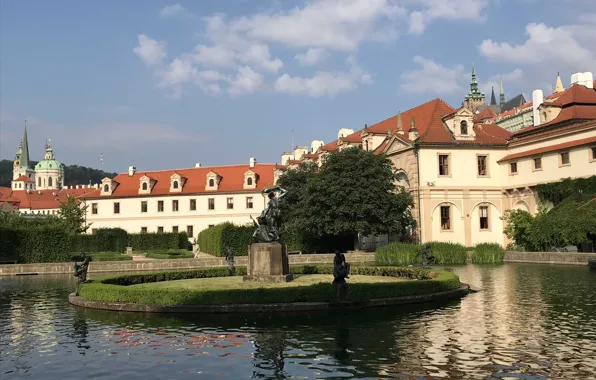 The city, Prague, fountain, architecture, temples