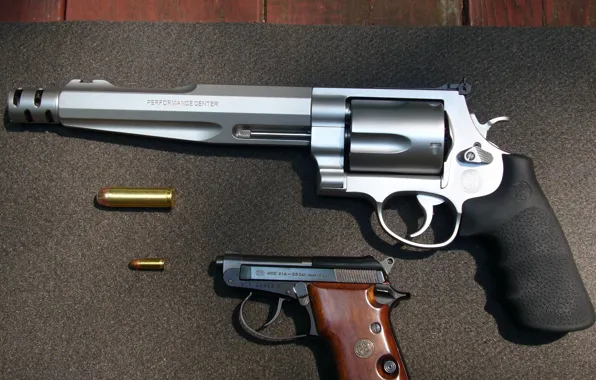 Silver, pistol, black, revolver, Magnum, hunter, Smith &amp; Wesson, handgun