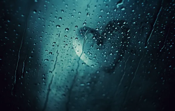Picture glass, drops, heart