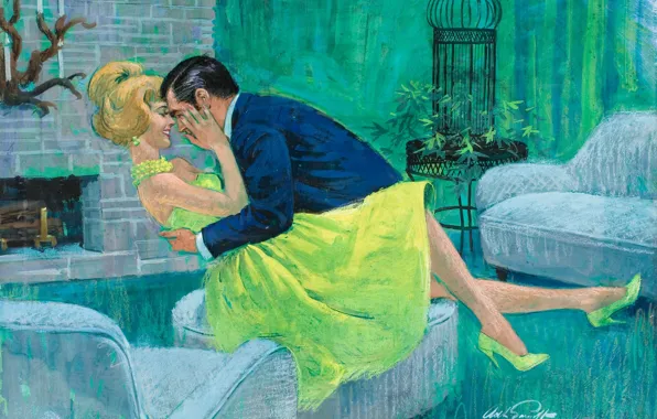 Picture figure, picture, artist, painting, Arthur Saron Sarnoff, romantic &amp; love illustrations