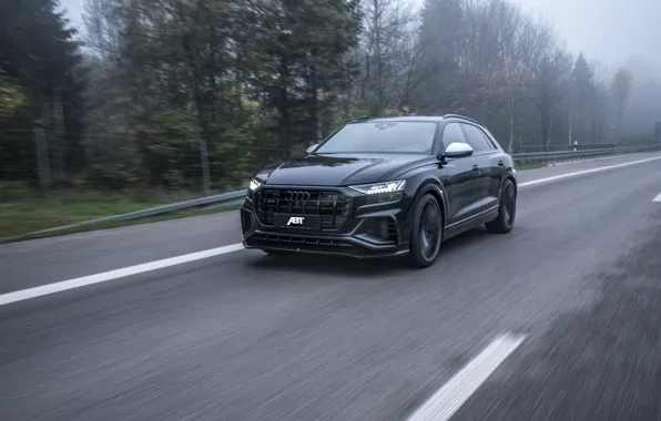 Road, fog, overcast, Audi, speed, TDI, crossover, ABBOT