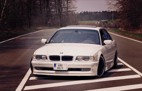 Picture road, lights, White, BMW, Boomer, BMW, before, White