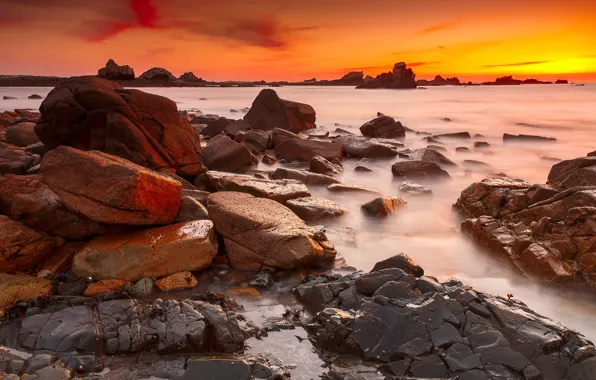 Picture sunset, Brittany, The Chasm