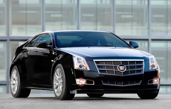 Black, Cadillac, coupe, CTS, black, Coupe, Cadillac, the front part