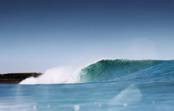 Sea, wave, the sky, blue