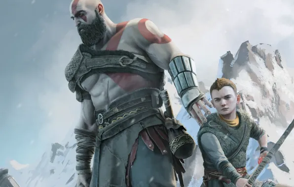 Picture kratos, sony, loki, ps4, god of war 4, atreus