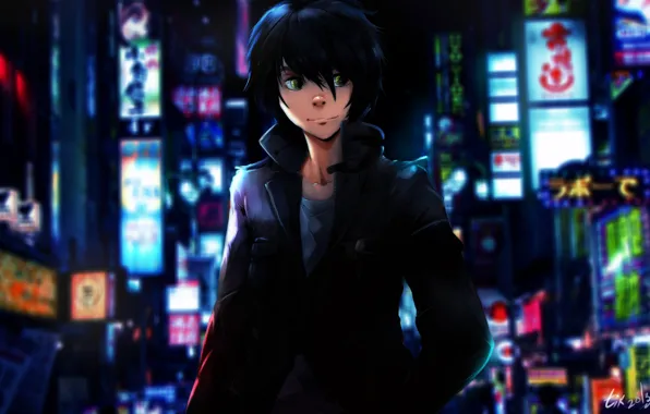 Picture the city, art, sign, guy, ibroid, Higashi no Eden, Eden of The East, Akira Takizawa