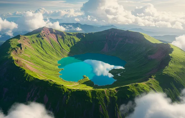 Clouds, mountains, lake, Wallpaper, wallpaper, mountains, clouds, lake