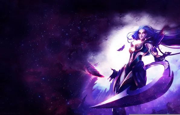 Picture girl, weapons, art, League of legends, Diana