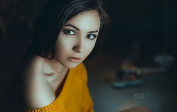 Look, pose, model, portrait, makeup, brunette, hairstyle, shoulder