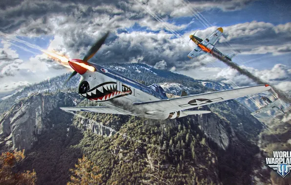 The plane, hills, teeth, aviation, air, MMO, Wargaming.net, World of Warplanes