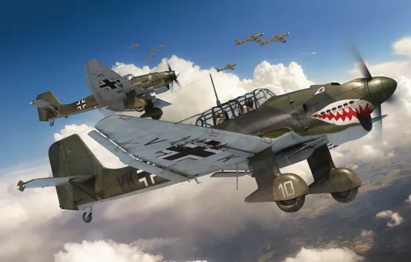 Germany, dive bomber, the Wehrmacht, Luftwaffe, Attack, Adam Tooby, Junkers Ju 87B-1 Stuka