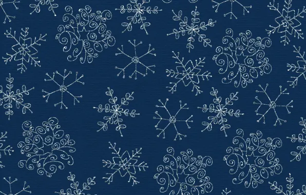 Winter, snowflakes, patterns, texture, Christmas, New year, blue background