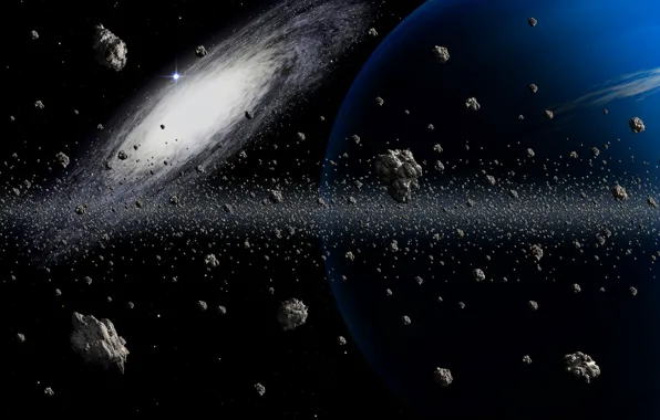 The sky, light, the universe, asteroids, galaxy