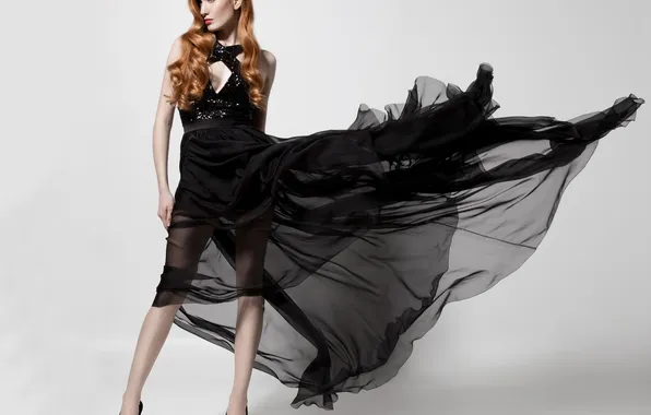 Girl, style, background, the wind, model, glamour, dress