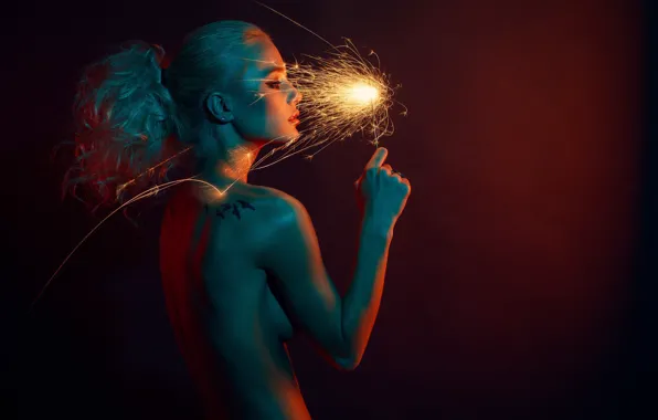 Chest, sexy, pose, background, model, naked, body, hand