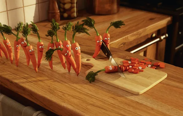 Joy, carrot, murder, kitchen