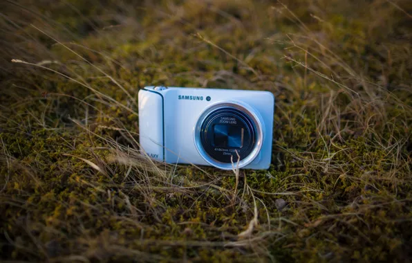Picture field, grass, camera, lens, Galaxy, Samsung