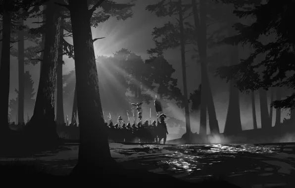 Trees, Forest, Soldiers, Art, Art, Stroy, Legion, Legion