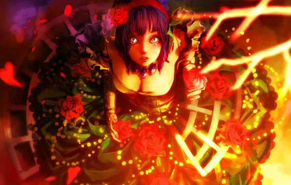 Girl, emotions, dress, tears, art, the view from the top, genki-de