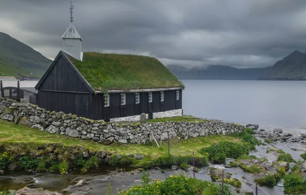 Picture shore, home, Iceland, Faroe Islands, The Faroe Islands