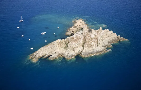 Picture sea, island, yacht
