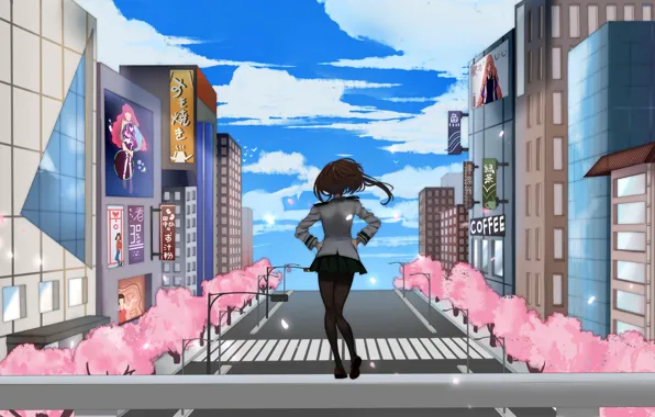Road, girl, the city, My Hero Academia, Boku No Hero Academy, My Hero Academy, Uraraka, …