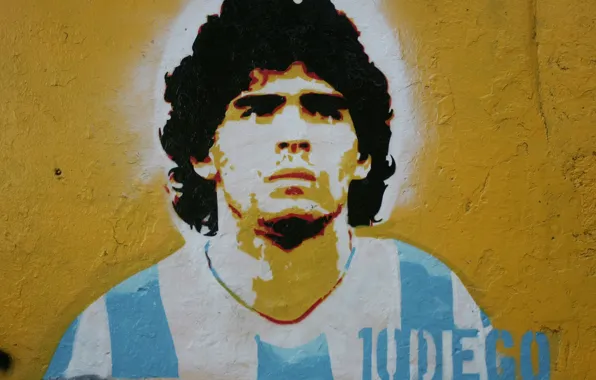 Picture Diego Maradona, A dozen, the picture on the wall, Argentine footballer