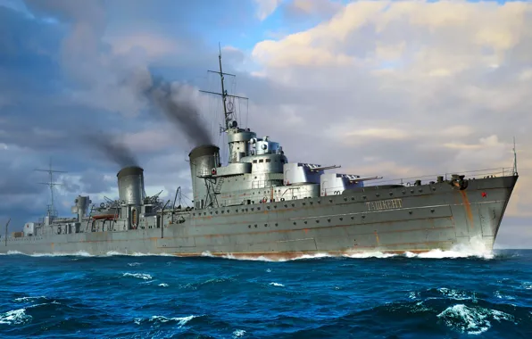 The leader, destroyer, THE SOVIET NAVY, destroyer, Tashkent, Russian Destroyer Tashkent 1942, Li Lao