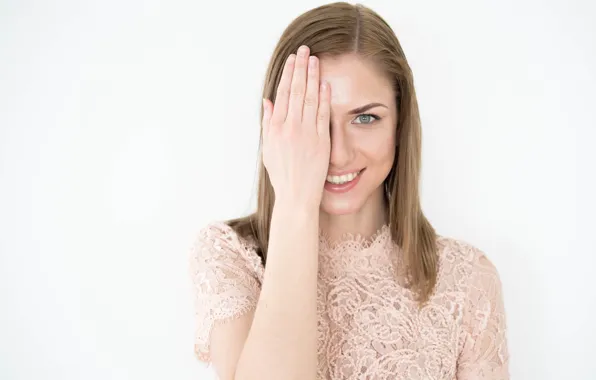 Face, smile, hand, Yulia
