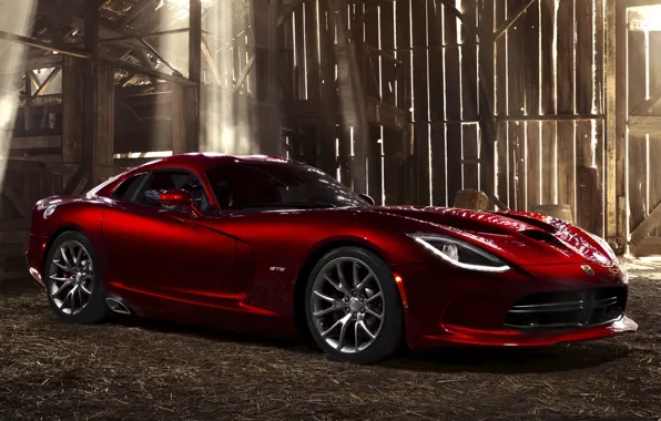 Picture light, red, Board, Dodge, Dodge, supercar, the barn, drives